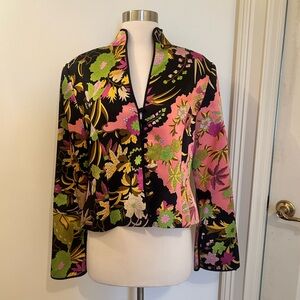 JS Collections Floral Multicolor Button Down Blazer